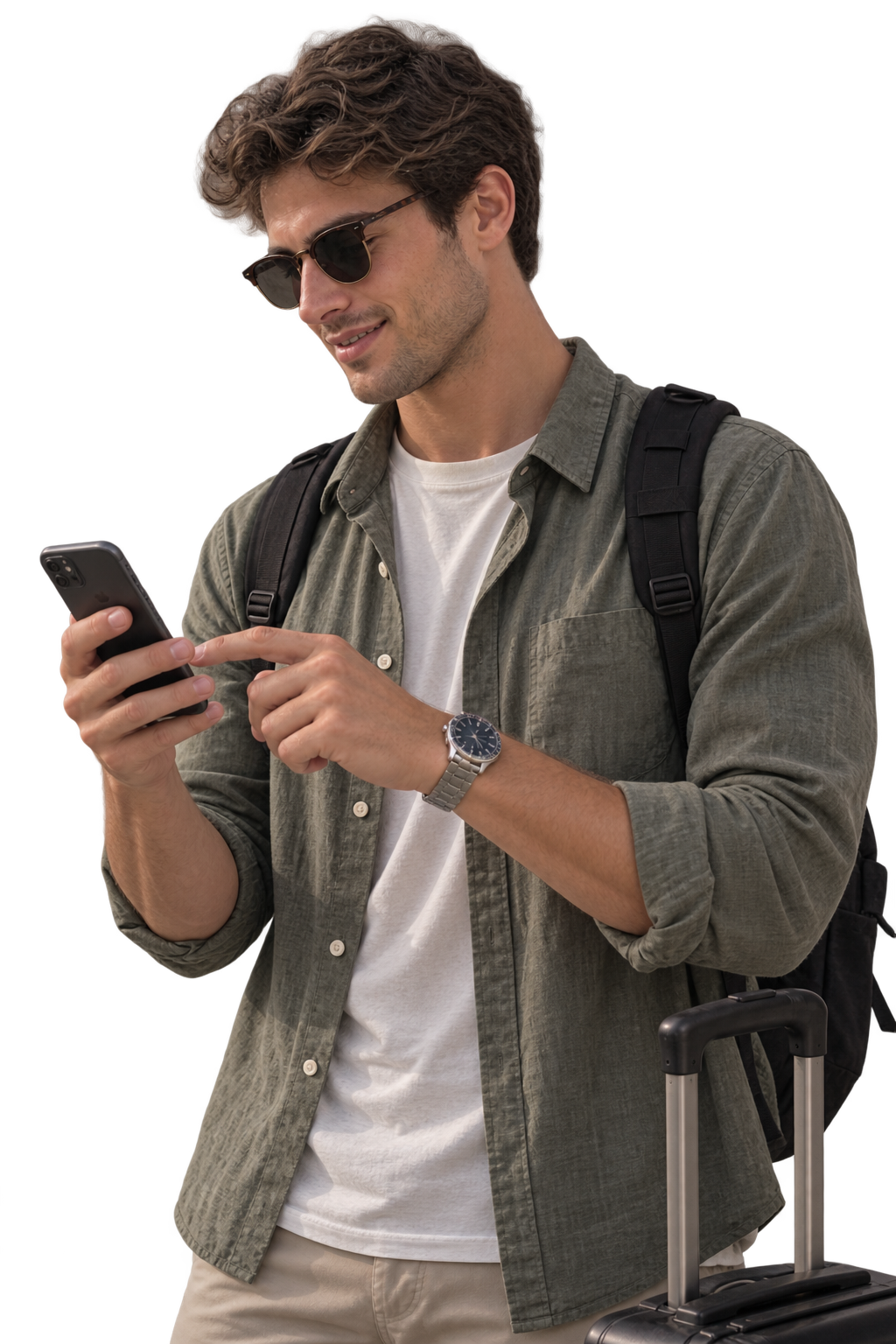 Un huésped solicita una experiencia desde su teléfono